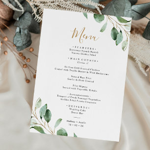Menu Casamento Elegante Simples Eucalyptus Greenery