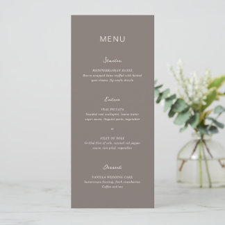 Menu Casamento Elegante Simples Taupe