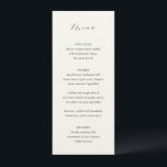Menu Casamento elegante tradicional<br><div class="desc">Menu de casamento clássico com um simples design com seu monograma e o título em uma caligrafia elegante.</div>