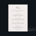 Menu Casamento Elegante Tradicional das Cinzas de Saman<br><div class="desc">Menu de casamento do estilo tradicional com um design simples,  mas elegante,  com seus primeiros nomes em uma fonte serif grande.</div>