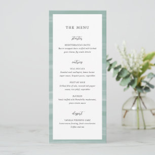 Menu Casamento Elegante Verde Suave Charme Costeiro
