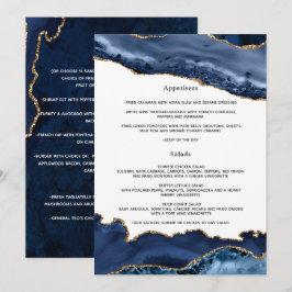 Menu Casamento em Ágata Azul Marinho e Dourado