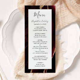 Menu Casamento em Ágata Ouro Borgonha Moderno
