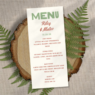 Menu Casamento em Tons Terrosos e Neotipografia em Negr