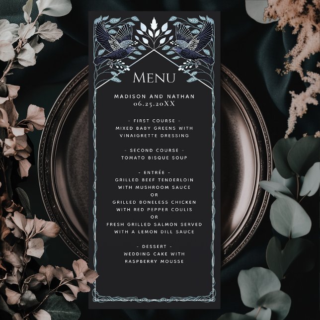Menu Casamento Encantado de Silver Gothic Raven (Criador carregado)