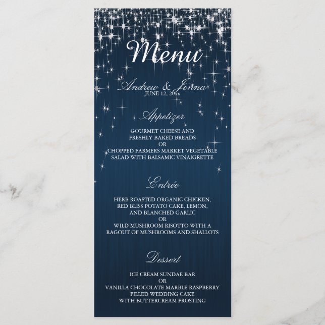 Menu Casamento Encantador Sideral - Cardápio (Frente)