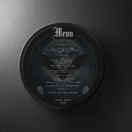 Menu Casamento Escuro Lua Sinistra Morcegos Crânio Góti