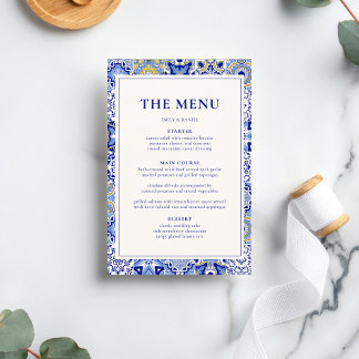 Menu Casamento Espanhol Mexicano Blue Talavera
