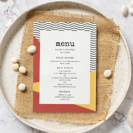 Menu Casamento estilo pop art Memphis dos anos 80