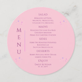 Menu Casamento Estrela Celestial Rosa Roxo