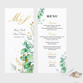 Menu Casamento Eucalyptus Gilded Monograma