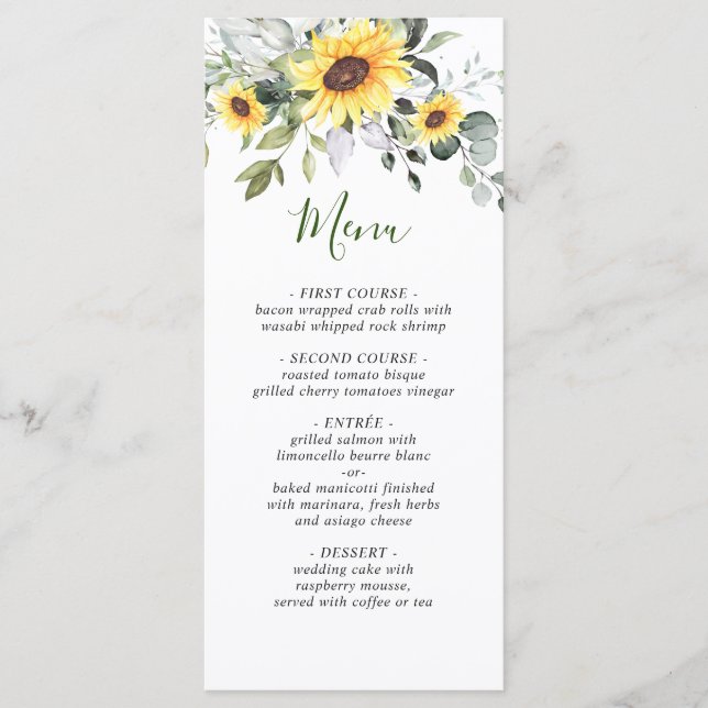 Menu Casamento Eucalyptus Greenery Elegante (Frente)