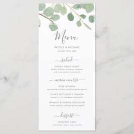Menu Casamento Eucalyptus Watercolor