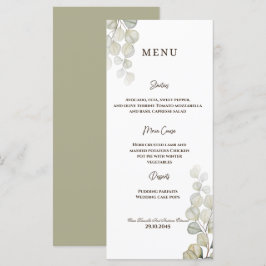 Menu Casamento Eucalyptus Watercolor