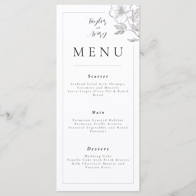 Menu Casamento/Evento Floral (Frente)