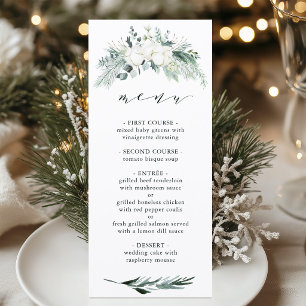 Menu Casamento Evergreen & Cotton Flores Elegante