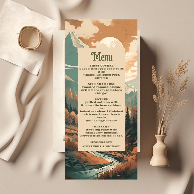 Menu Casamento Evergreen da Floresta Russa da Montanha (Criador carregado)