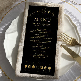 Menu Casamento Fases da Lua Crescente Preto Celestial D