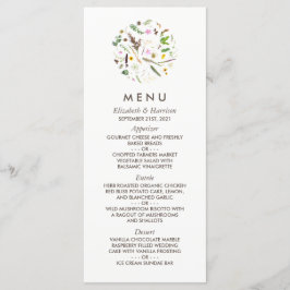 Menu Casamento Flor Silvestre Botânico Simples Elegante