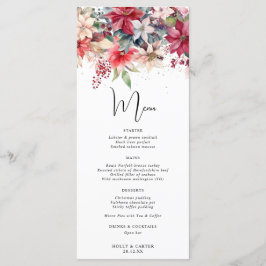 Menu Casamento Florais de Natal de Inverno Festivo
