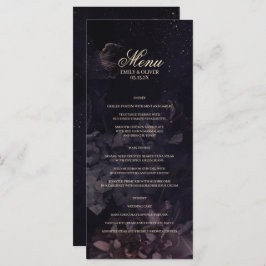 Menu Casamento Floral Aquático Roxo Boho Gótico