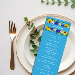 Menu Casamento Floral Azul do Céu Azul