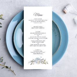 Menu Casamento Floral Azul-Dusty Botânico