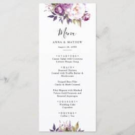 Menu Casamento Floral Boho com Lavanda Roxa