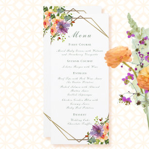 Menu Casamento Floral Boho de Pessegueiro Elegante