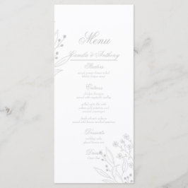 Menu Casamento Floral Boho Silver Corner