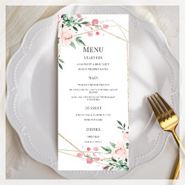 Menu Casamento Floral Branco e Rosa