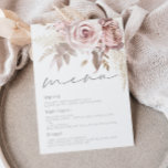 Menu Casamento Floral Breguiçado<br><div class="desc">Coleção de Correspondência de Menu Floral Blush Floral em Niche e Nest.</div>