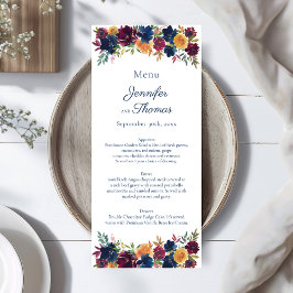 Menu Casamento Floral Bright Watercolor