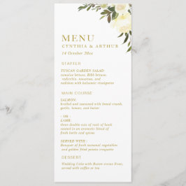 Menu casamento floral com castanho