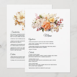 Menu Casamento Floral Cor de Champanhe