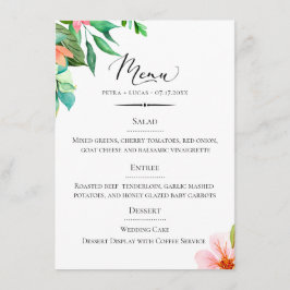 Menu Casamento Floral da Ilha da Tipografia Chic