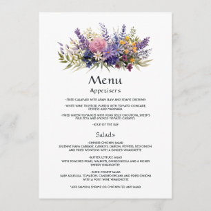 Menu Casamento Floral da Lavanda Digital
