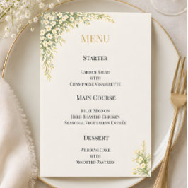 Menu Casamento Floral de Bebê Luxuoso