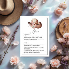 Menu Casamento Floral de Boho Ocidental Rustic