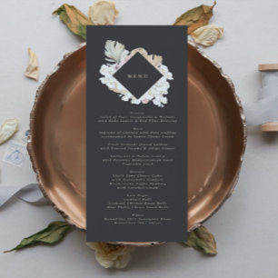 Menu Casamento Floral de Creme de Carvão Slim Pampas G