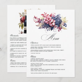 Menu Casamento Floral de Degustação de Vinho Tinto Borg