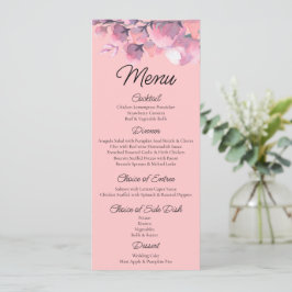 Menu Casamento Floral de Elegante Dusty rosa