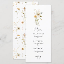 Menu Casamento Floral de Jardim Boho Flor Silvestre