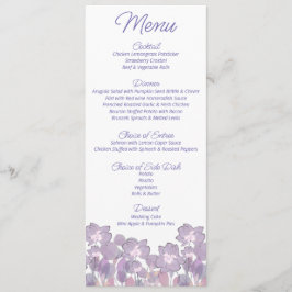 Menu Casamento floral de pelúcia púrpura Pastel