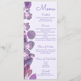 Menu Casamento floral de pergueiro púrpura Mauve