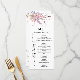 Menu Casamento Floral de primavera Wildflower