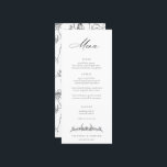 Menu Casamento Floral de Regency Era Black Vintage<br><div class="desc">Vintage Regency Era Black Floral,  cardápio de casamento. Vintage inspirou o elegante padrão floral do Jardim Chinoiserie,  apoiando e coordenando a tipografia negra.</div>