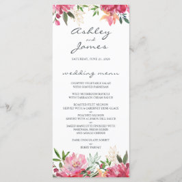 Menu Casamento Floral de Ruby Pink Peony