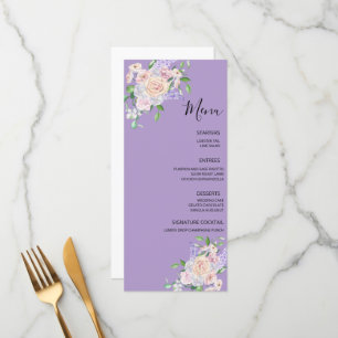Menu Casamento Floral de Verão com Flor Silvestre Roxa