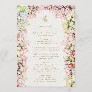 Menu casamento floral de verão no castelo francês 5 x 7